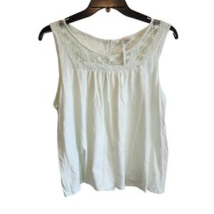 5 for $50 Sale! mint green LC Lauren Conrad tank top with floral lace detail